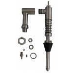Complete filling valve for stainless steel gravity filler 90° connection