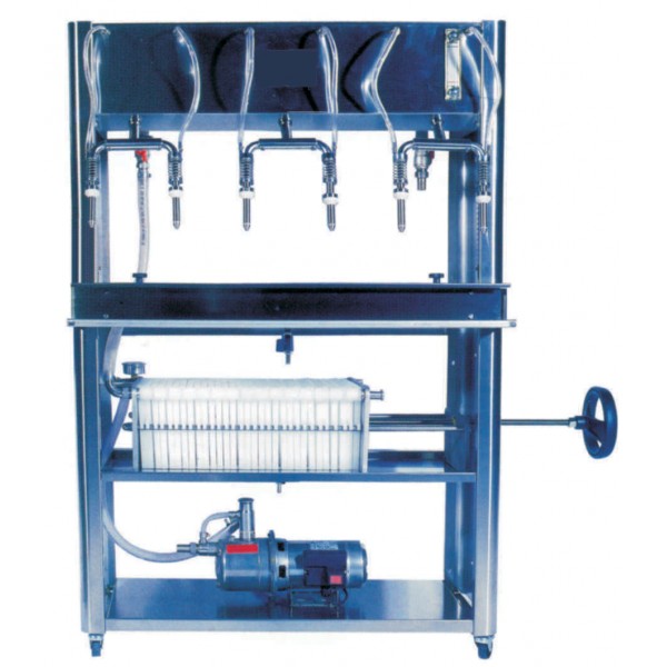 Stainless steel 6-lift gravity filler with pump and filter Inox 6-lift gravity filler with pump and filter