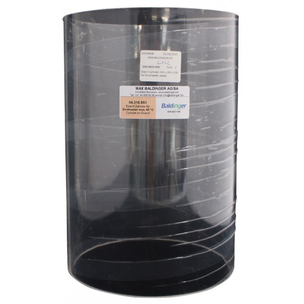 Cylindre en Esacril pour Enolmaster, max 40 °C dimensions 200x190x292 mm Cylindre en Esacril pour Enolmaster, max 40 °C dimensions 200x190x292 mm