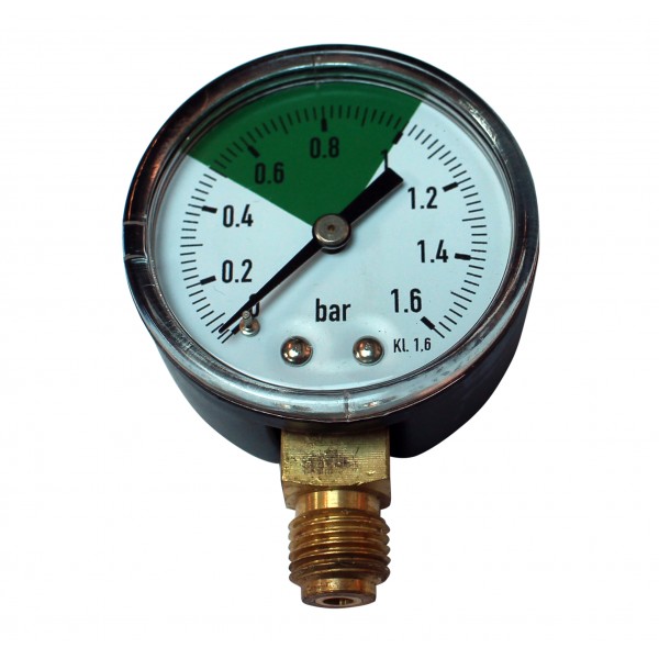 Pressure gauge for air pump for always full tank