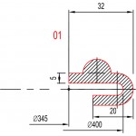 Joint pour porte 1694 400 x 300 mm, ovale