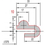 Tank door seal 1185 325 x 425 mm, light red NBR