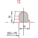Joint pour porte de service 245 x 195 mm, rectangulaire EPDM