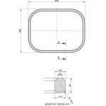 Joint pour porte de service 449 x 343 mm, rectangulaire NBR blanc