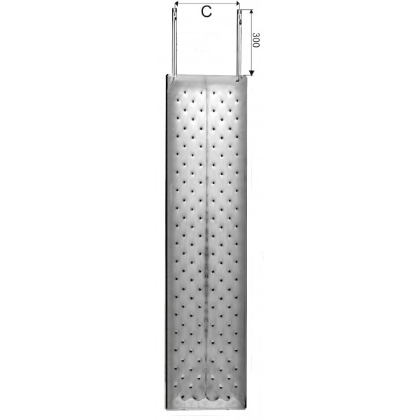 drapeau en acier inox 304 pour le refroidissement/chauffage 270 x 600 mm 2 raccords 1/2 