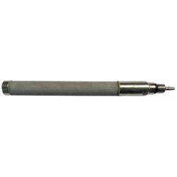 Diffuseur cylindrique long en inox fritté, L = 120 mm, avec dispositif anti retour de liquide intégré