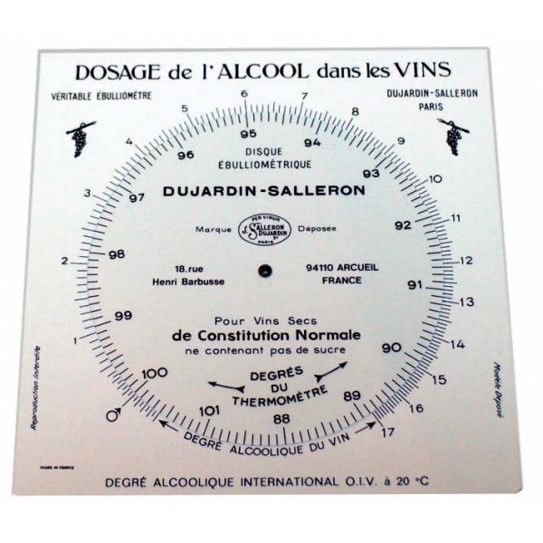 Disc for ebulliometer Dujardin-Salleron