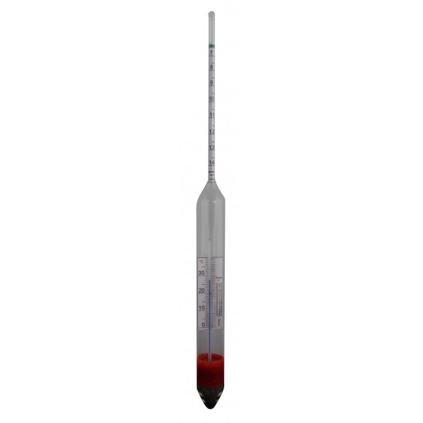 Beer wort spindle 7 - 14 % with thermometer Reference temperature 20 °C Beer wort spindle 7 - 14 % with thermometer Reference temperature 20 °C