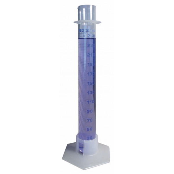 Measuring cylinder glass 100 ml with poly base