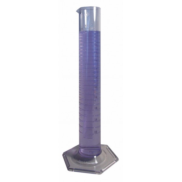 Messzylinder 1000 ml 430 mm Ø70 mm, Teilung 10 ml Plexiglas