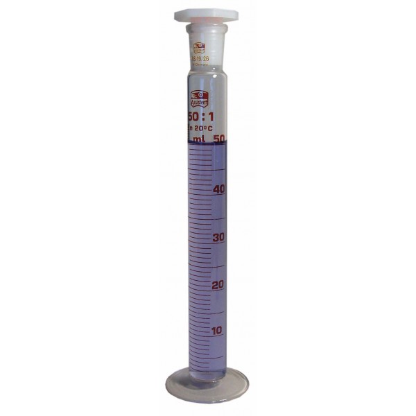 Misch-Zylinder, Glas   50 ml hohe Form, Teilung 1 ml 