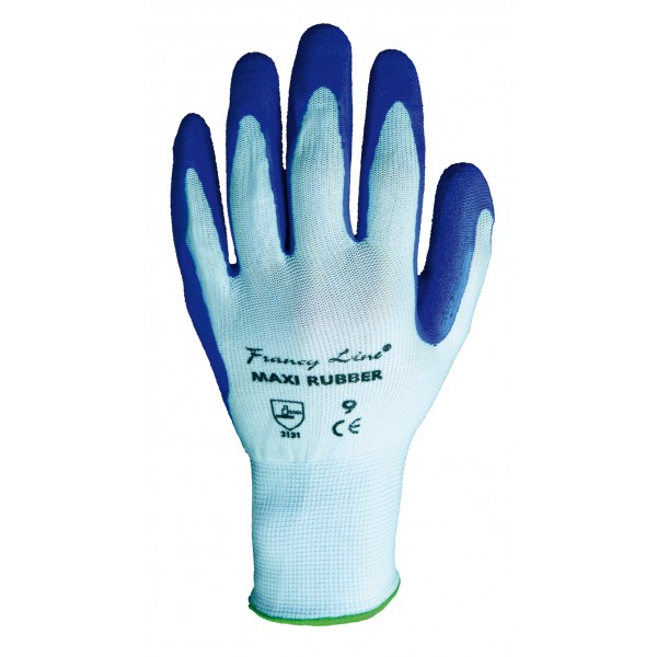 Arbeitshandschuh Rubber weiss-blau Grösse 10 Arbeitshandschuh Rubber weiss-blau Grösse 10