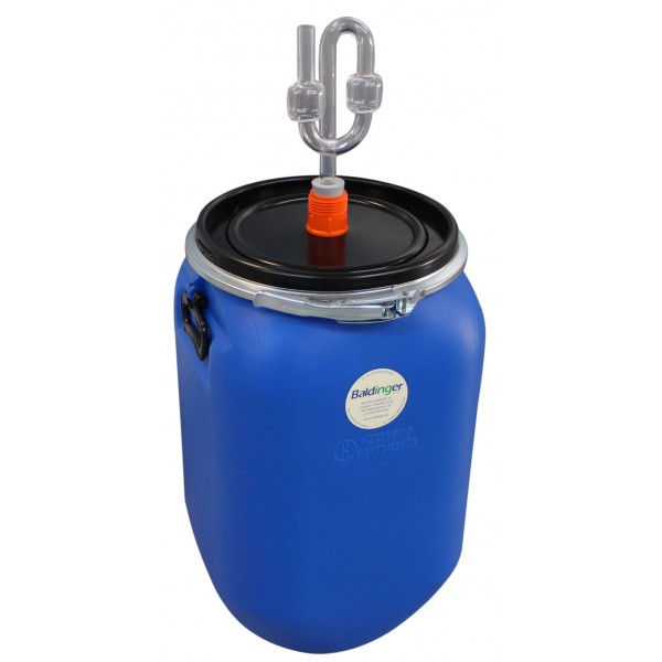 PE-Weithalsfass blau quadratisch 60l mit Gärdeckel PE-Weithalsfass blau quadratisch 60l mit Gärdeckel