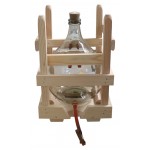 Standflasche T/S 'SCHWILCH' 10 Liter mit Holzverschlag, Stopfen mit 2 Glaskugeln