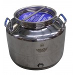 Bidon cylindrique 25 l fond soudé acier inoxydable, 1/2''G femelle