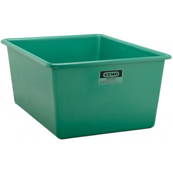 Stands / Rectangular containers GRP green 1,500 l, CEMO Only to order!