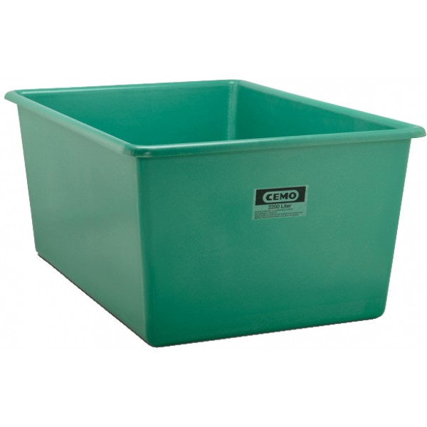 Stands / Rectangular containers green GRP 2,200 l, CEMO Only to order!