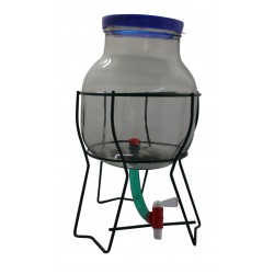 KADAX Ballon de fermentation en verre avec panier en plastique, large  ouverture, bouchons en caoutchouc, ballon de vin, bouteille en verre,  gallon