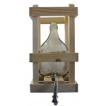 Ballon en verre, 5 lt. (dame-jeanne), avec cage en bois, sans bouchon