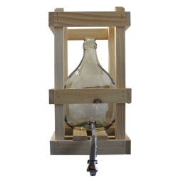 Standflasche Glas 5 Liter mit Holzverschlag komplett, ohne Stopfen