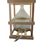 Ballon en verre, 25 lt. (dame-jeanne), avec cage en bois