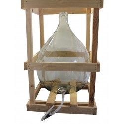 Standflasche Glas 25 Liter mit Holzverschlag komplett, ohne Stopfen