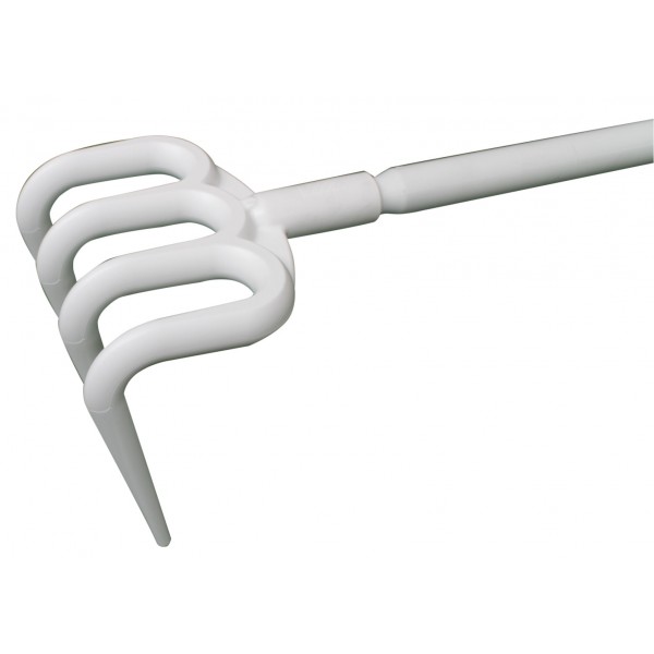 Fourche courbée (90 °) PP alimentaire blanc