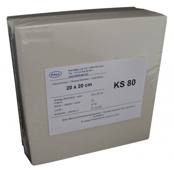 Plaques filtrantes SeitzSchenk KS80 20/20 cm