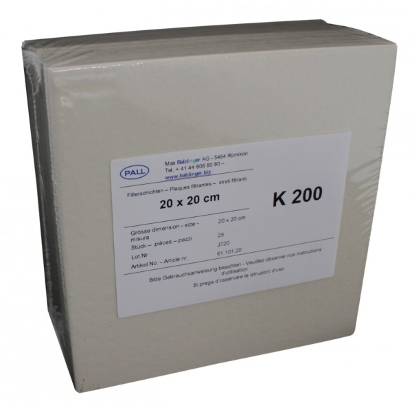Plaques filtrantes SeitzSchenk K 200 20/20 cm Plaques filtrantes SeitzSchenk K 200 20/20 cm