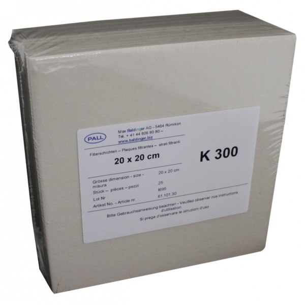 Plaques filtrantes Seitz K 300 20/20 cm