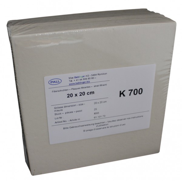 Plaques filtrantes Seitz K 700 20/20 cm Plaques filtrantes Seitz K 700 20/20 cm