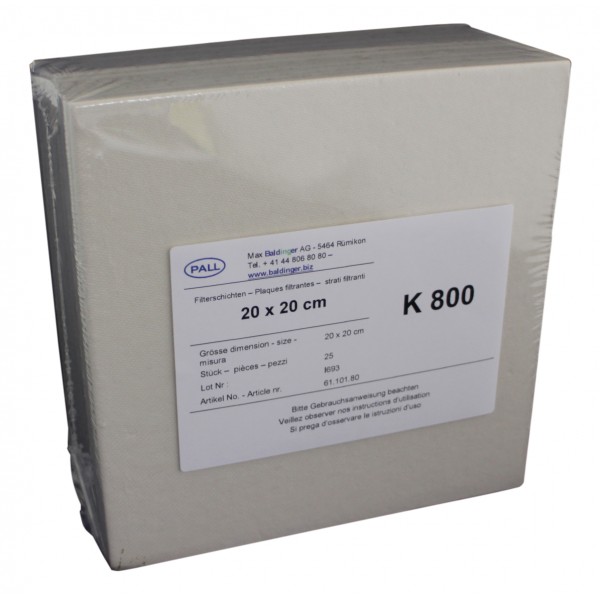 Seitz K 800 20/20 cm filter sheets