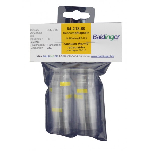 Capsule thermo-retractable transparent 10 pcs. / 32.5x55 mm