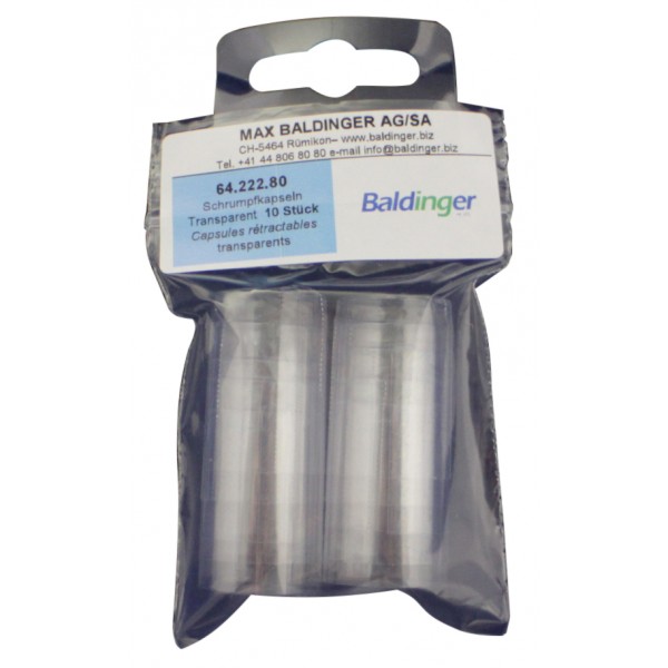Capsules thermo-rétractables transparents 10 pcs. / 24 x 35 mm pour petites bouteilles / Platin 1 dl