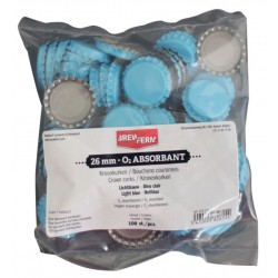 Crown corks turquoise 26 mm bag of 100 oxygen-absorbing corks