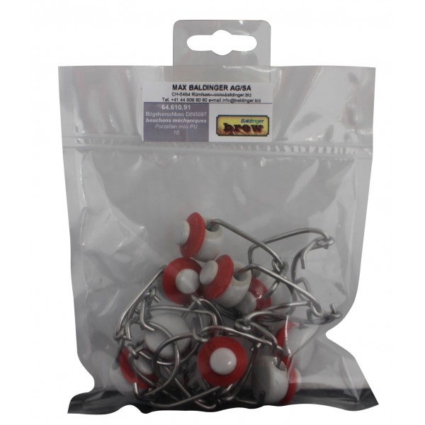 Bügelverschluss DIN 5097 Porzellan/inox/PU Packung zu 10 Stück