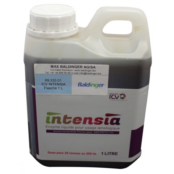 Enzym ICV Intensia, 1 L 4 ml/hl. Aroma-Extrahierung und Prozess-Beschleunigung Enzym ICV Intensia, 1 L 4 ml/hl. Aroma-Extrahierung und Prozess-Beschleunigung