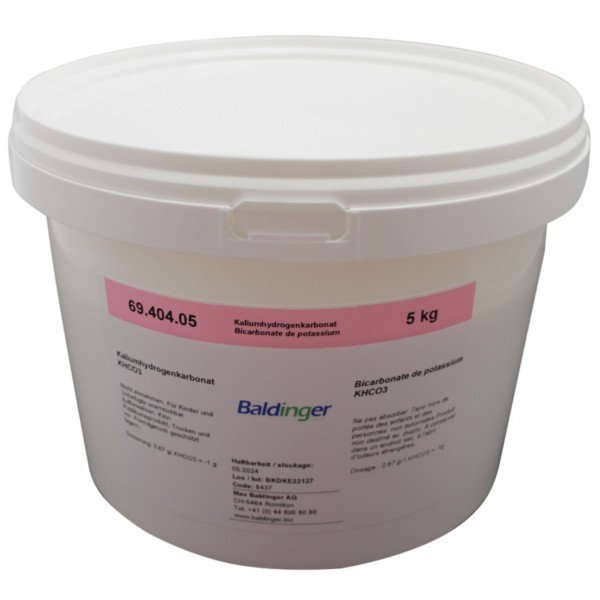 Potassium hydrogen carbonate KHCO3; E 501 II 5 kg container