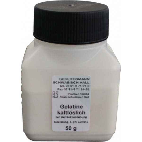 Gelatine soluble in cold water 50 g 0 Bloom