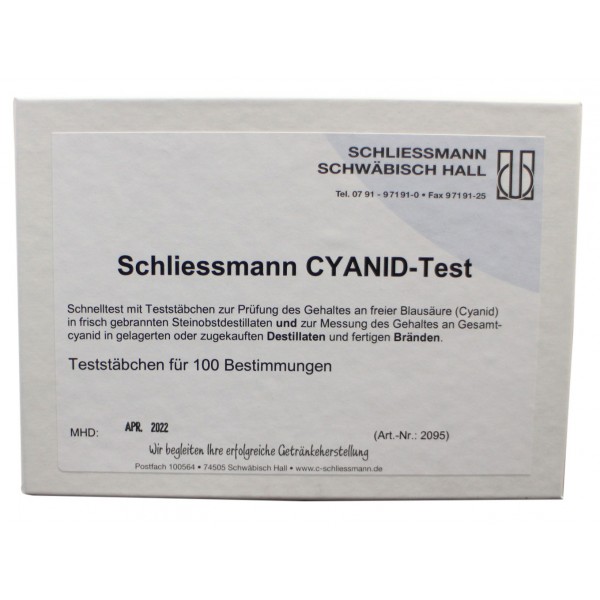 Cyanide test Schliessmann 100 test strips Cyanide test Schliessmann 100 test strips