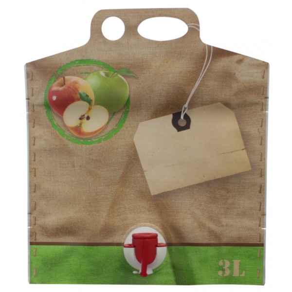 3 litre stand-up pouch with apple motif, for apple juice VITOP