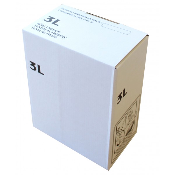 3 L carton pour bag-in-box, rectangulaire blanc mat,